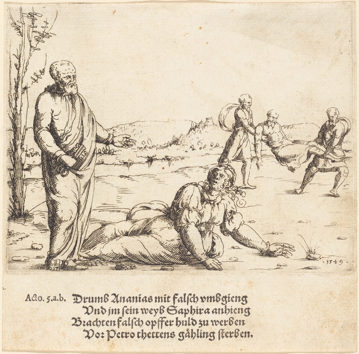 The Punishment of Ananias and Sapphira by Augustin Hirschvogel