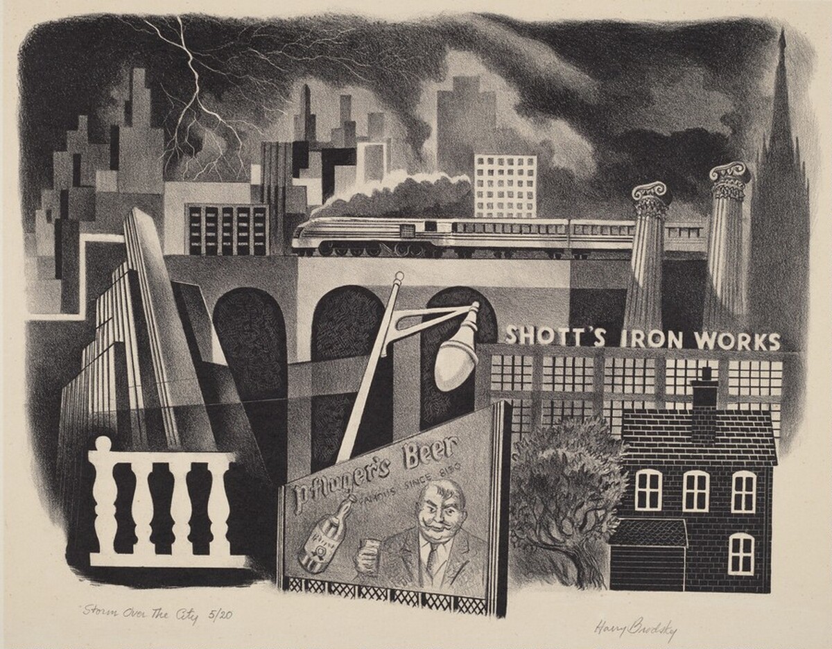 Storm Over the City by Harry Brodsky