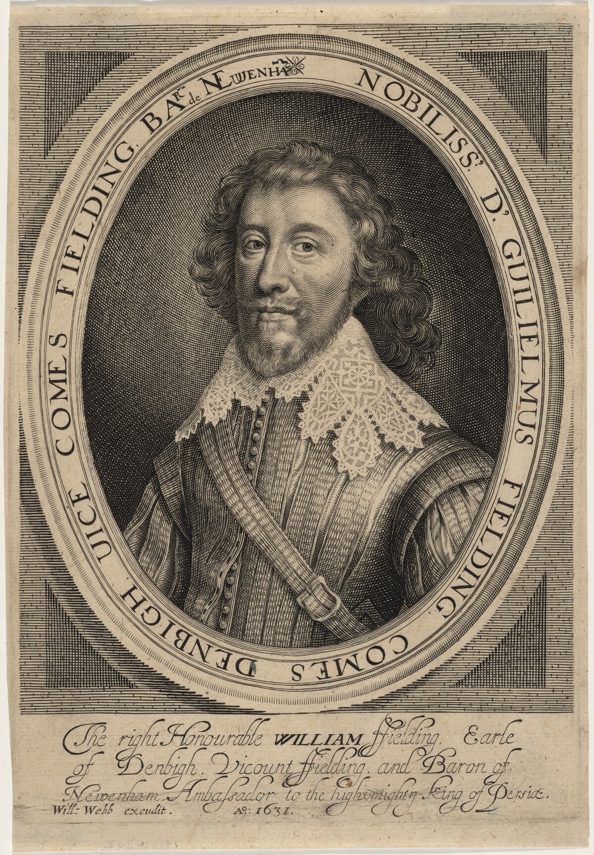 William Fielding, First Earl of Denbigh by Robert van Voerst after Sir Anthony van Dyck