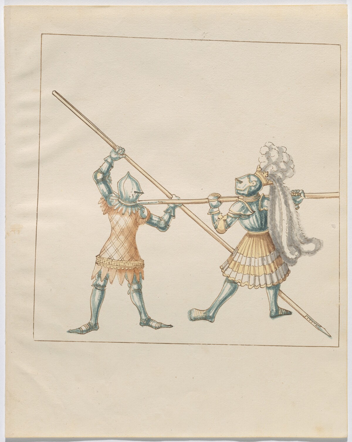 Foot Combat with Pikes by German 16th Century