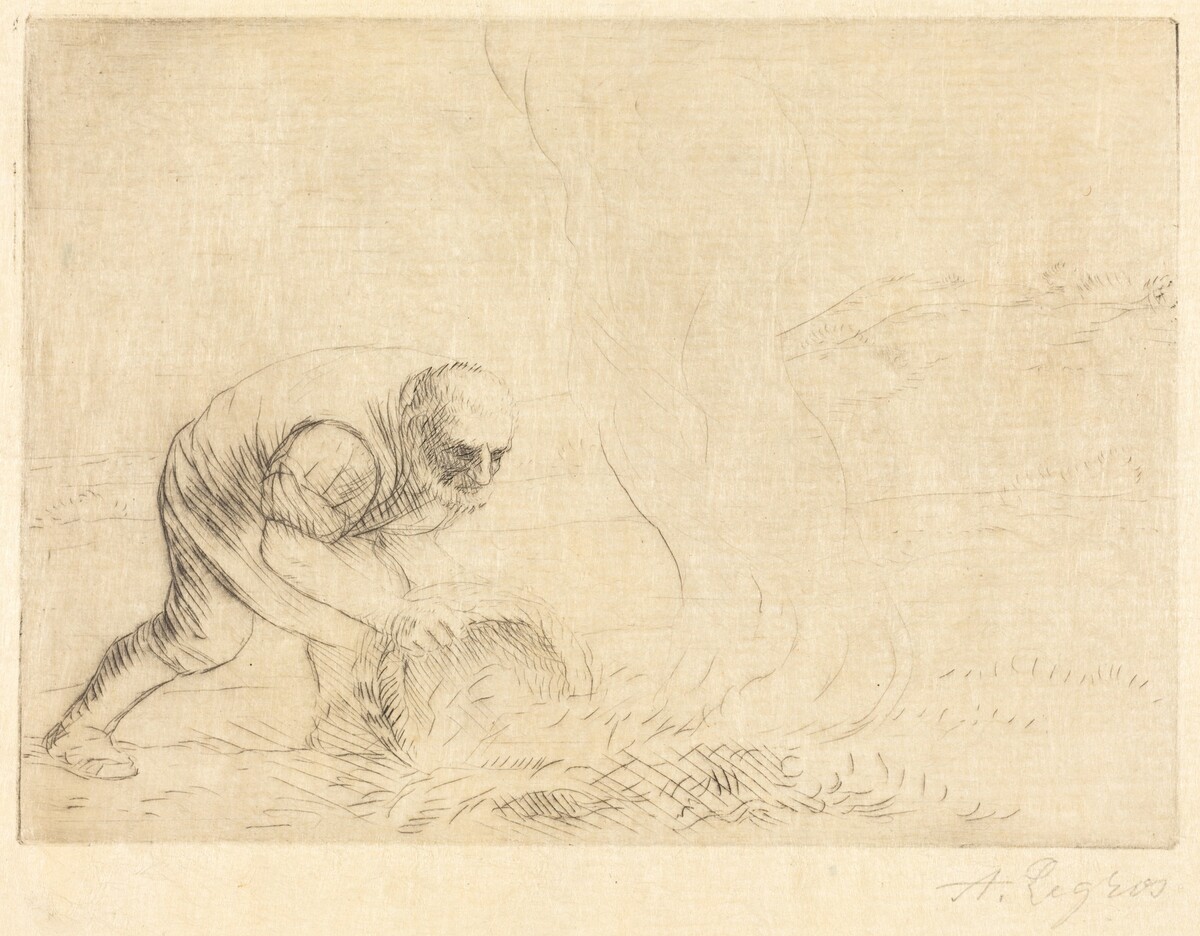 Burning Grass (Le bruleur d'herbes) by Alphonse Legros