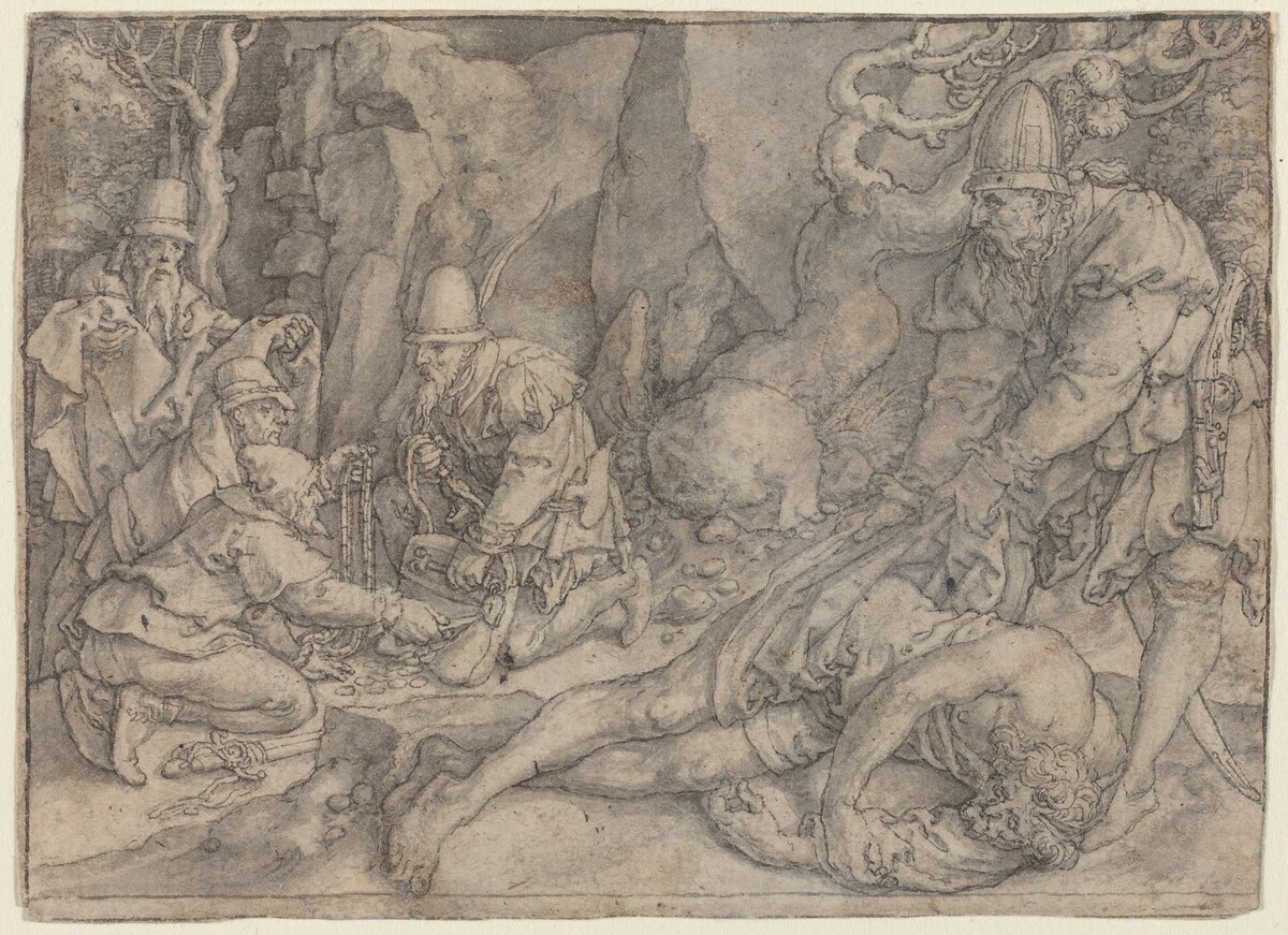 A Man Overpowered By Thieves by Heinrich Aldegrever