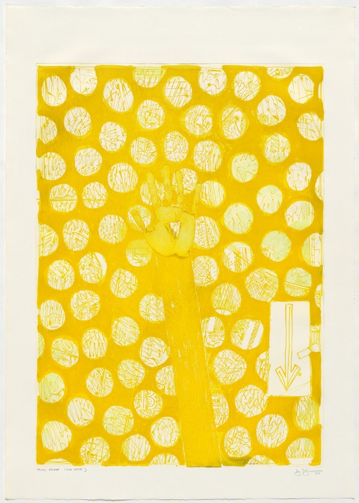 Untitled (Yellow) [trial proof] by Jasper Johns