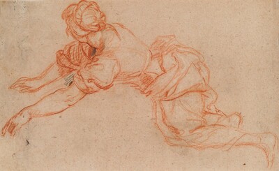 Young Woman Kneeling and Reaching Forward [verso]