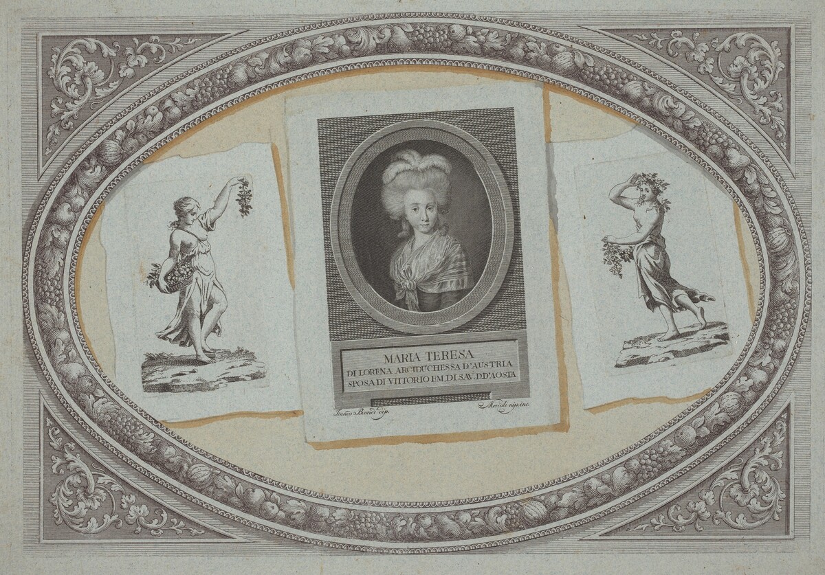 Trompe l'Oeil: Prints with Maria Teresa, Using Original Copperplates by Milanese 18th Century and Michelangelo Mercoli