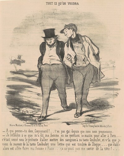 A qui penses-tu donc, coquenard? ...
