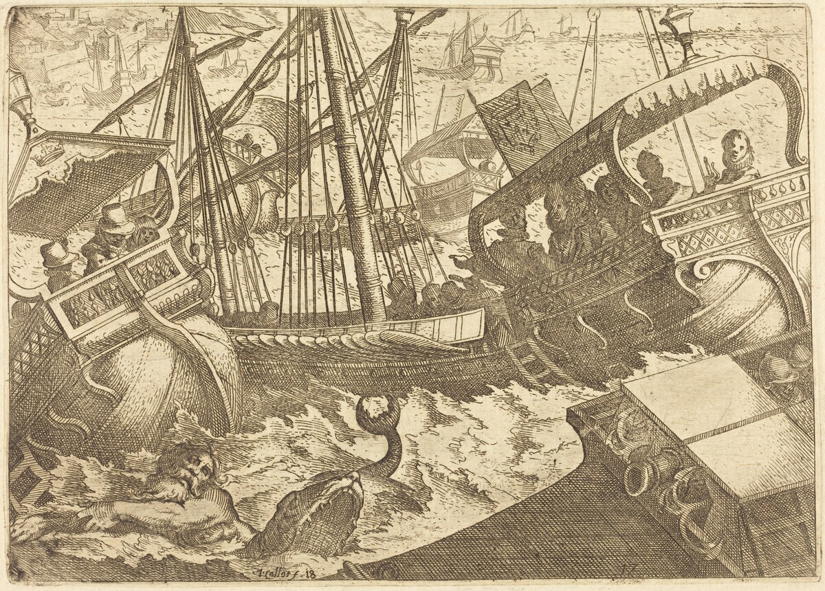 Storm off the Coast of Barcelona by Jacques Callot