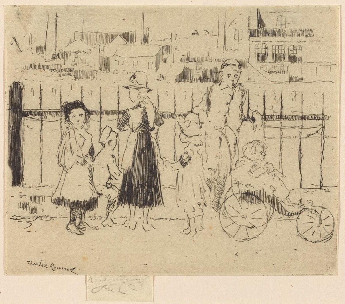 Events over the Railings, Chelsea Embankment by Théodore Roussel