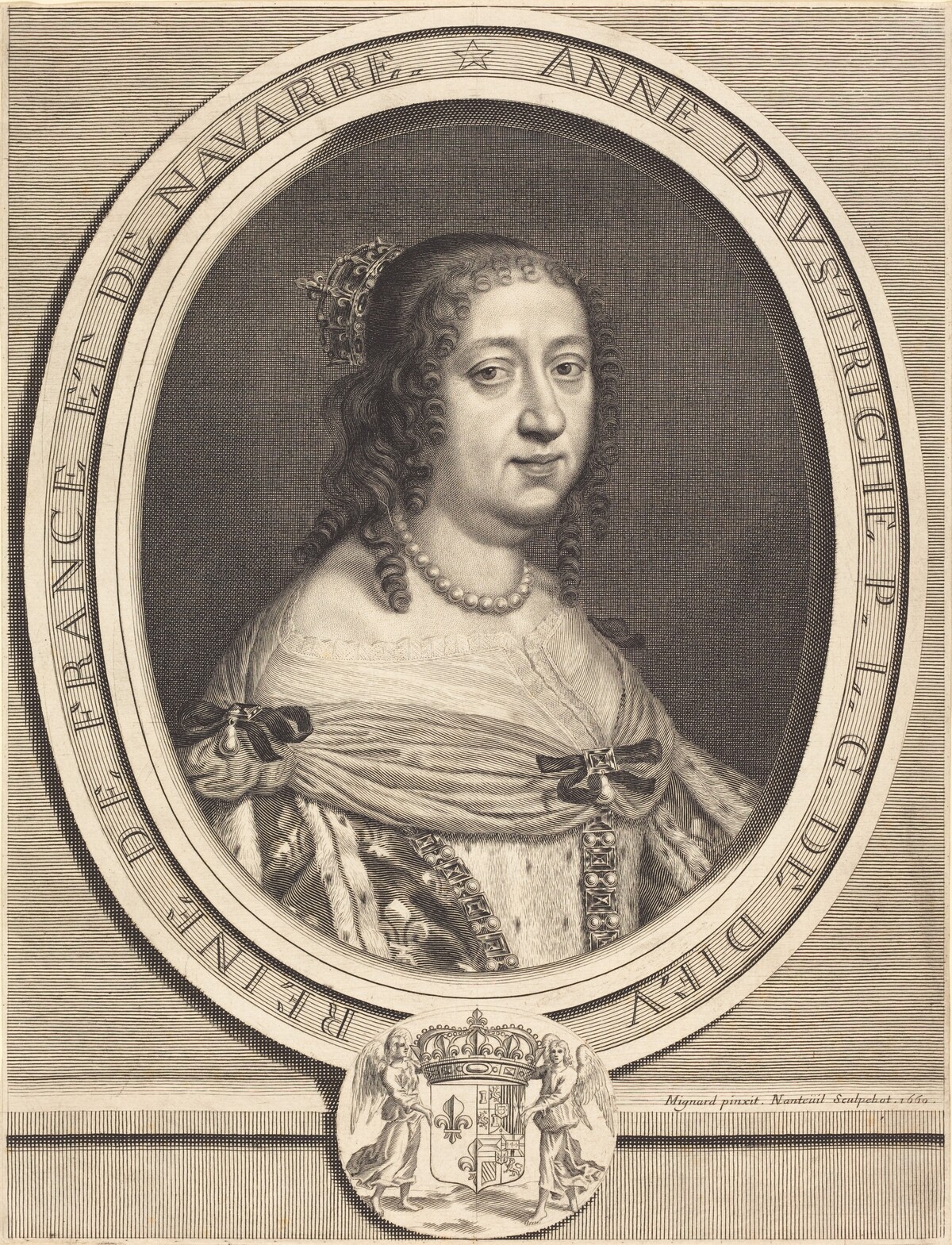 Anne of Austria, Queen of France and Navarre by Robert Nanteuil after Pierre Mignard I