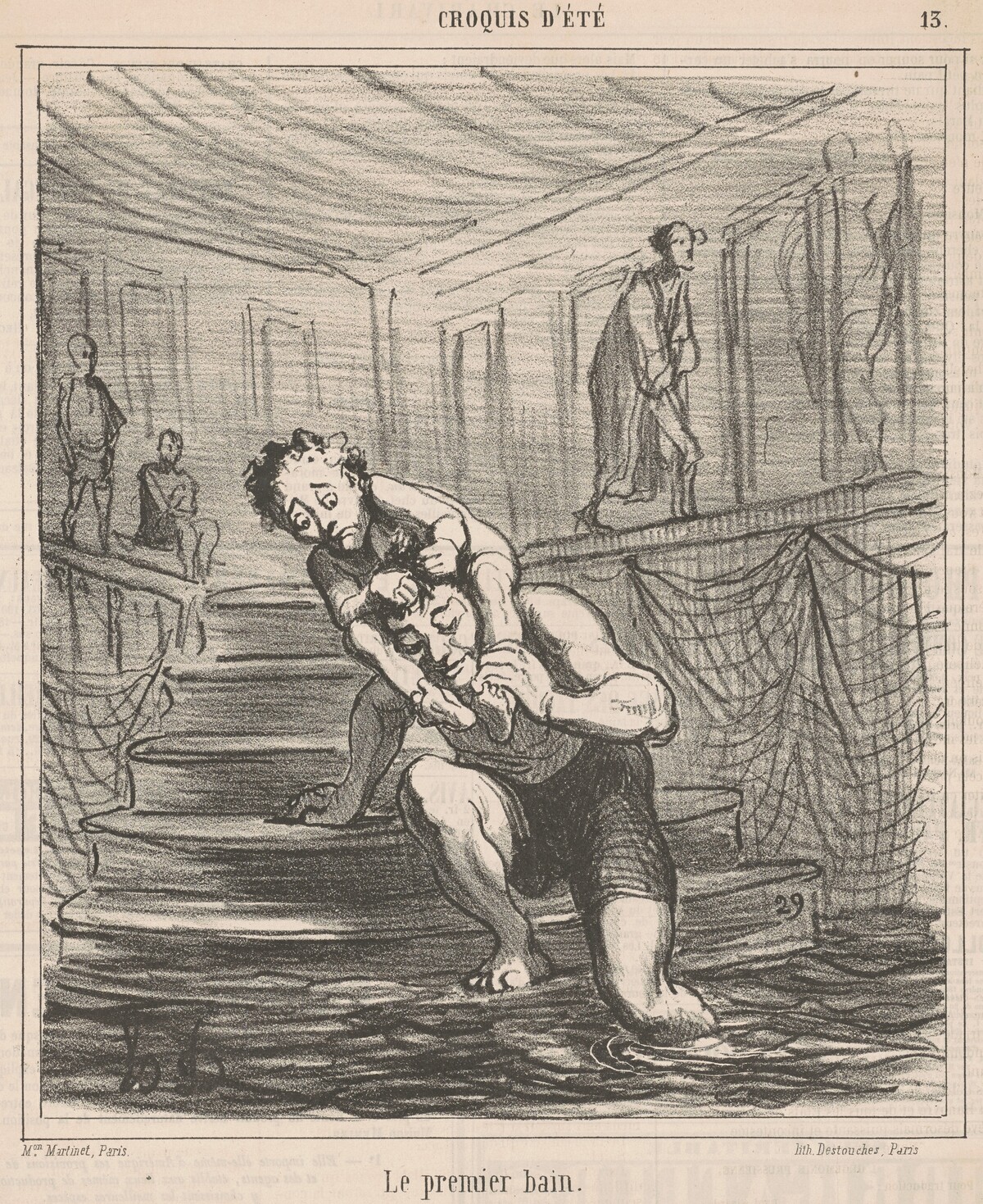 Le premier bain by Honoré Daumier
