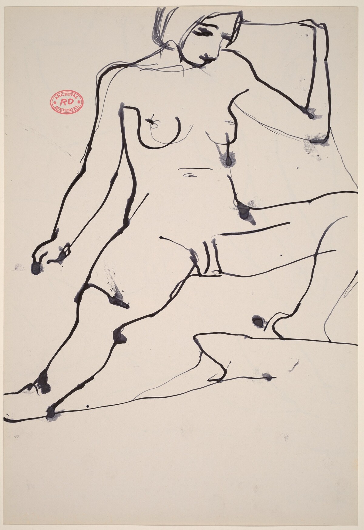 Untitled [seated female nude with legs apart] [recto] by Richard Diebenkorn