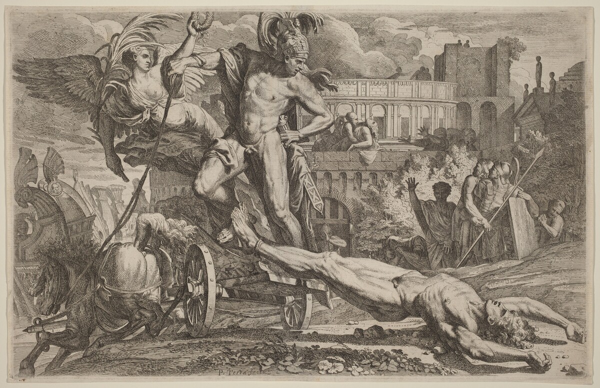 Achilles Dragging the Body of Hector by Pietro Testa
