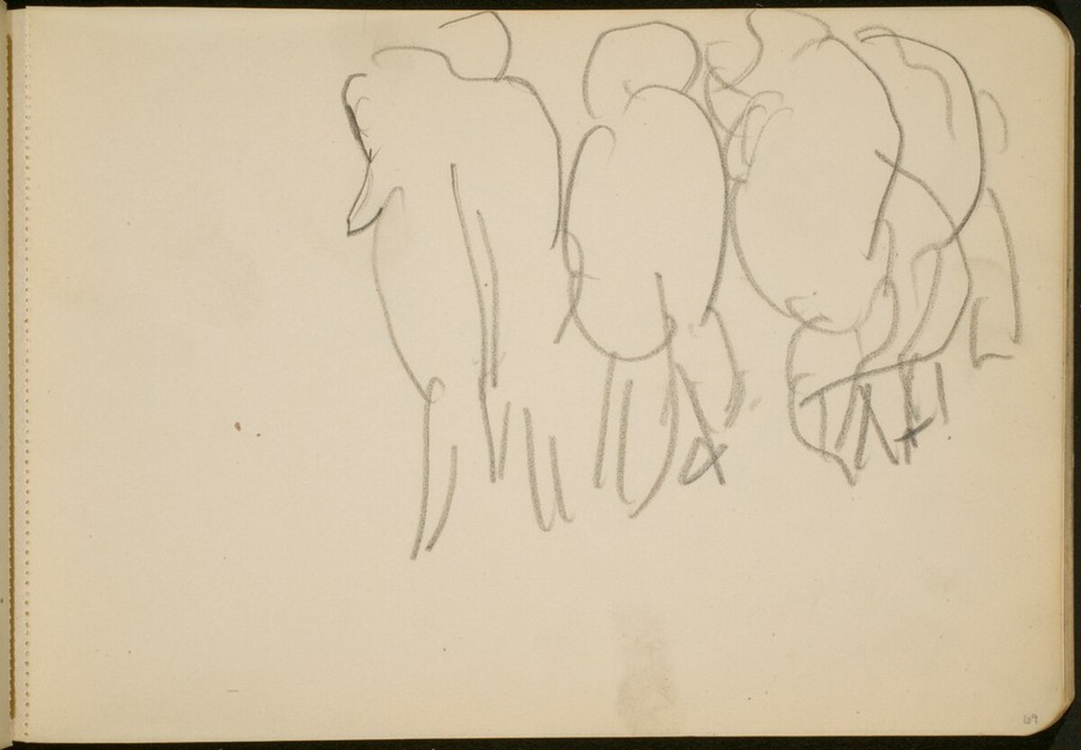 Zirkusnummer mit Elefanten (Circus Act with Elephants from Behind) [p. 69] by Max Beckmann