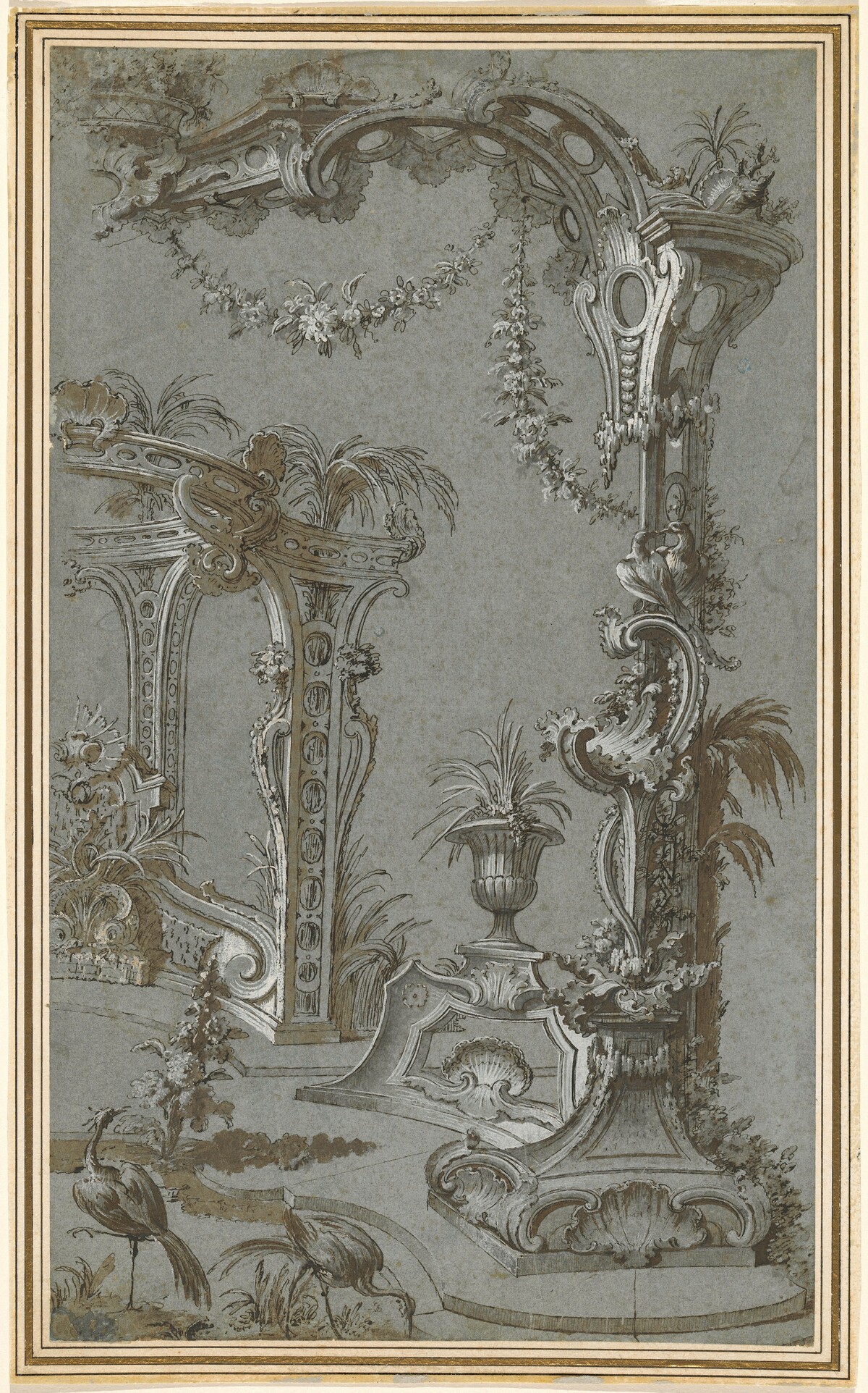 A Rococo Garden Trellis and Gazebo by Jean-François de Cuvilliés I
