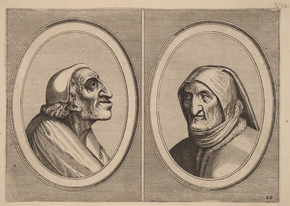 "Pater Muylaert" and "Mater Bille-bloots" by Johannes and Lucas van Doetechum after Pieter Bruegel the Elder