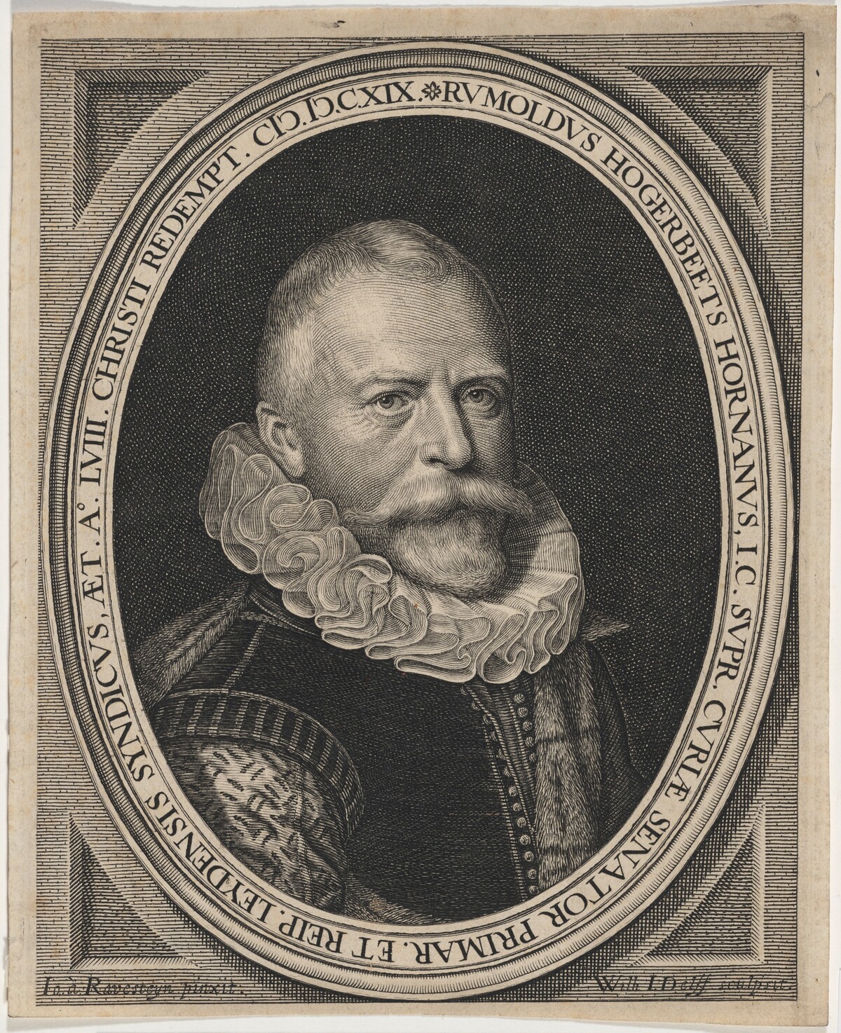 Rumoldus Hogerbeets Hornanus by Willem Jacobsz Delff after Jan Anthonisz Ravesteyn