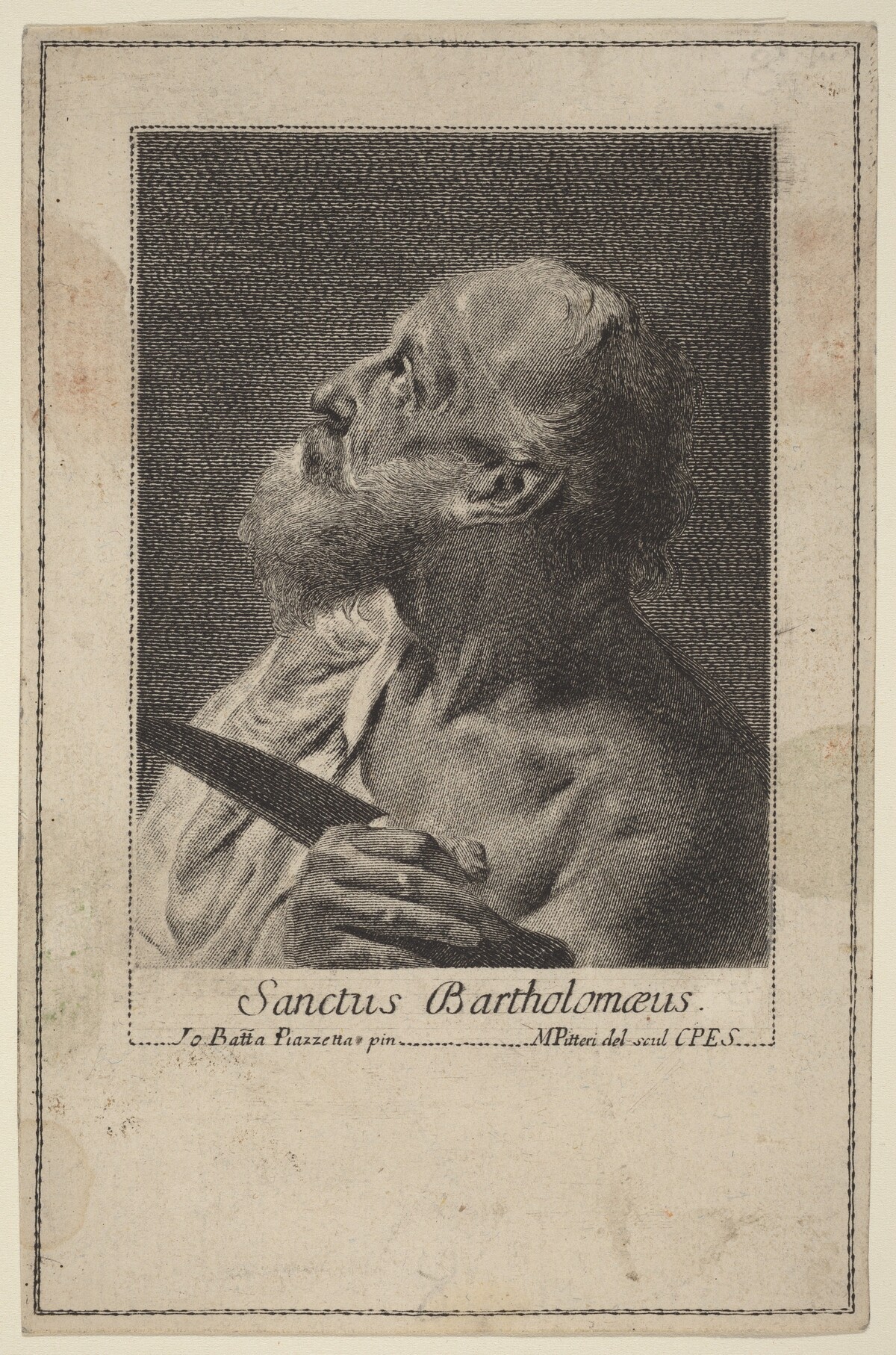Sanctus Bartholomeaus by Marco Alvise Pitteri after Giovanni Battista Piazzetta