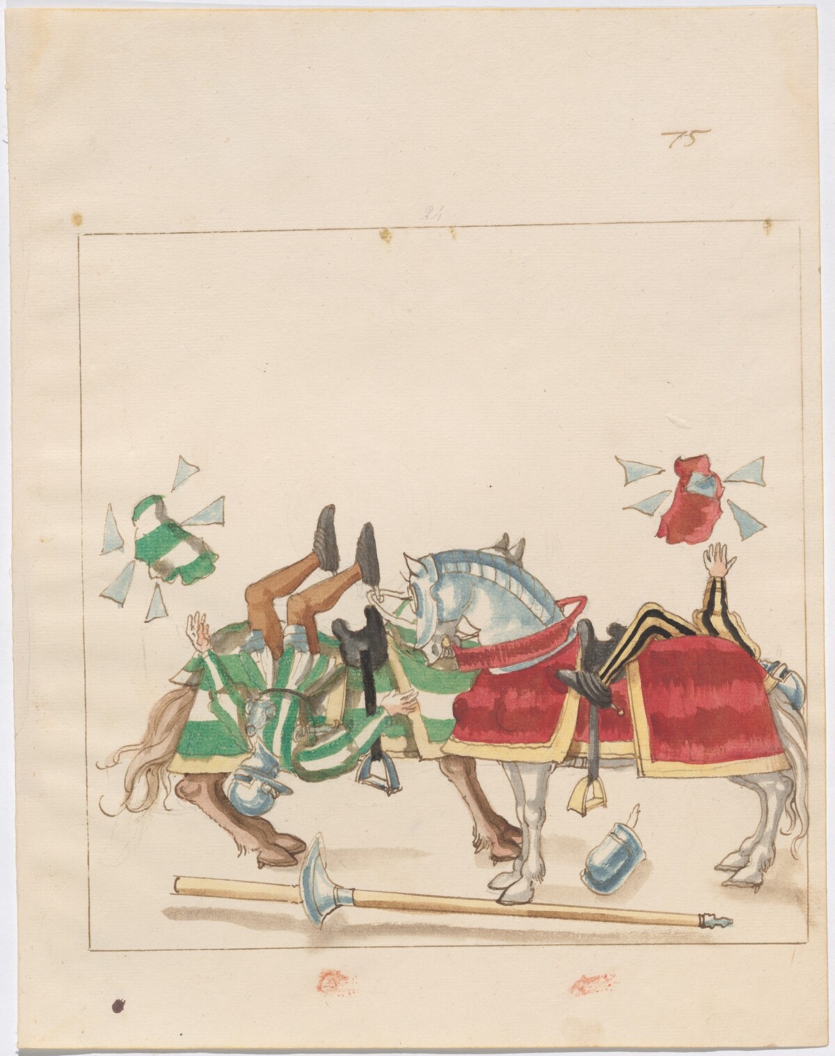Mock Joust of War with Flying and Exploding Shields by German 16th Century