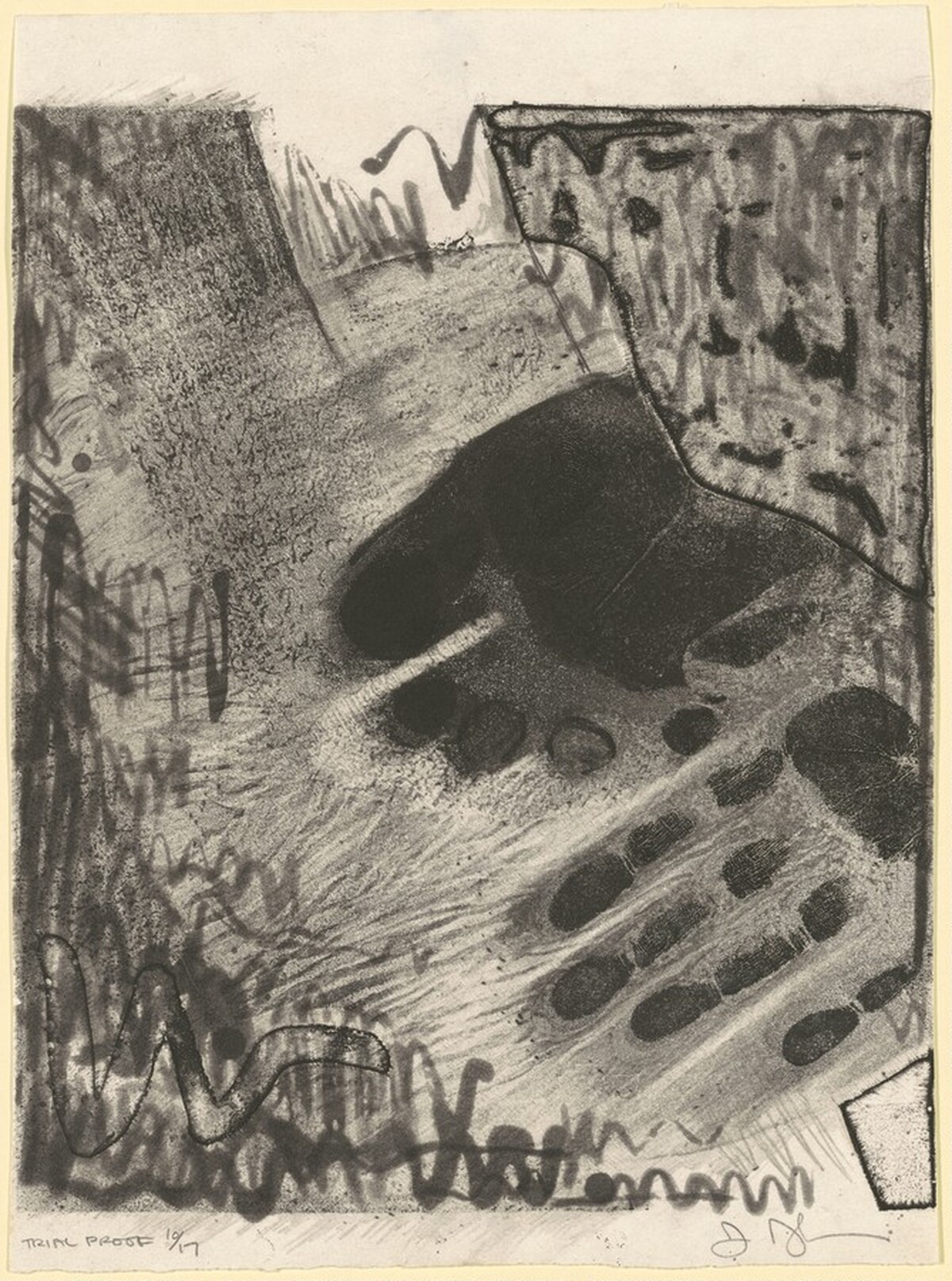 HandFootSockFloor [trial proof 10] by Jasper Johns