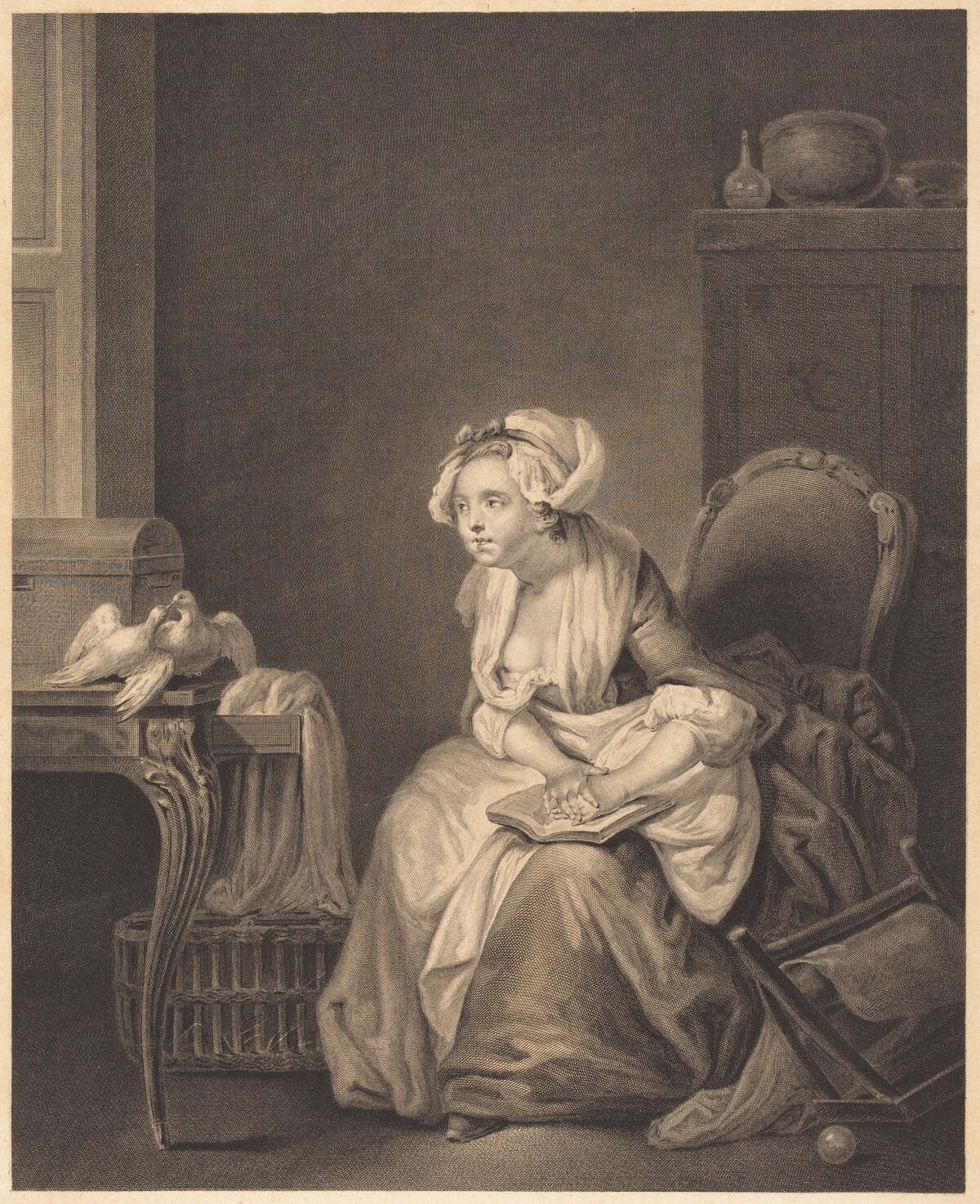 La premiere lecon d'amour by Nicolas Joseph Voyez after Jean-Baptiste Greuze
