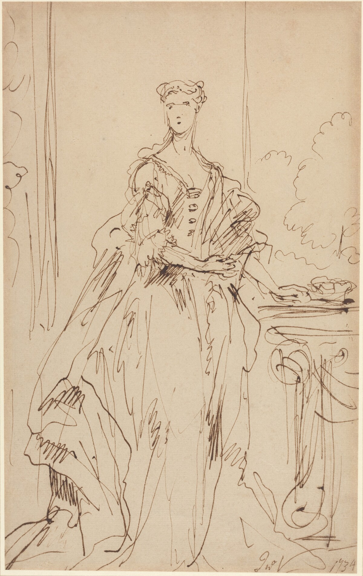 Portrait of a Standing Lady by John Vanderbank