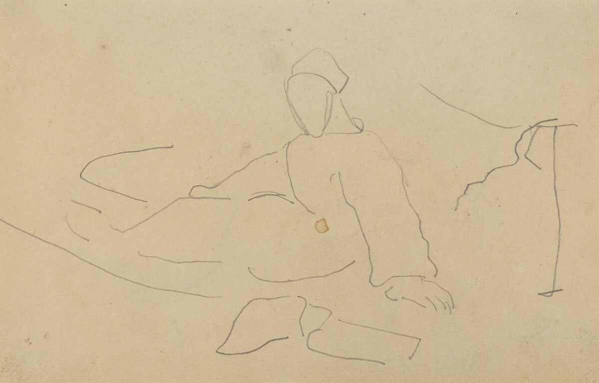 Figure Seated on the Ground [recto] by Paul Gauguin