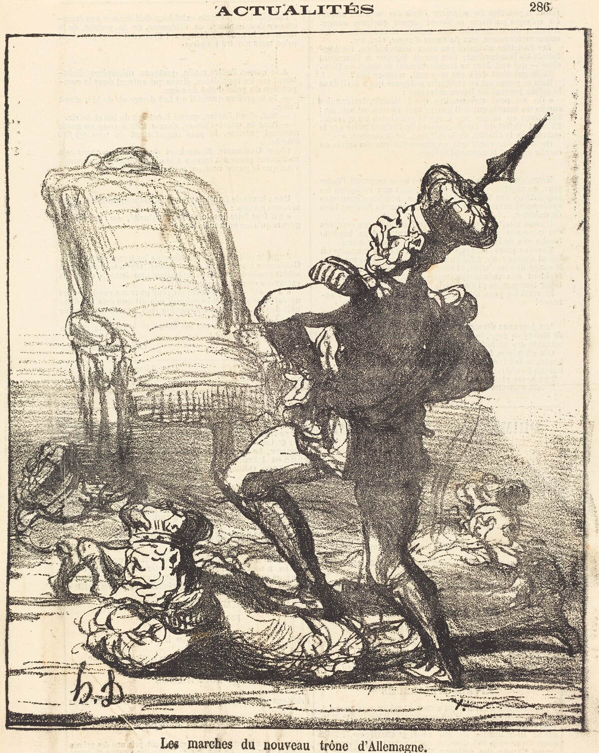Les marches du nouveau trone d'Allemagne by Honoré Daumier