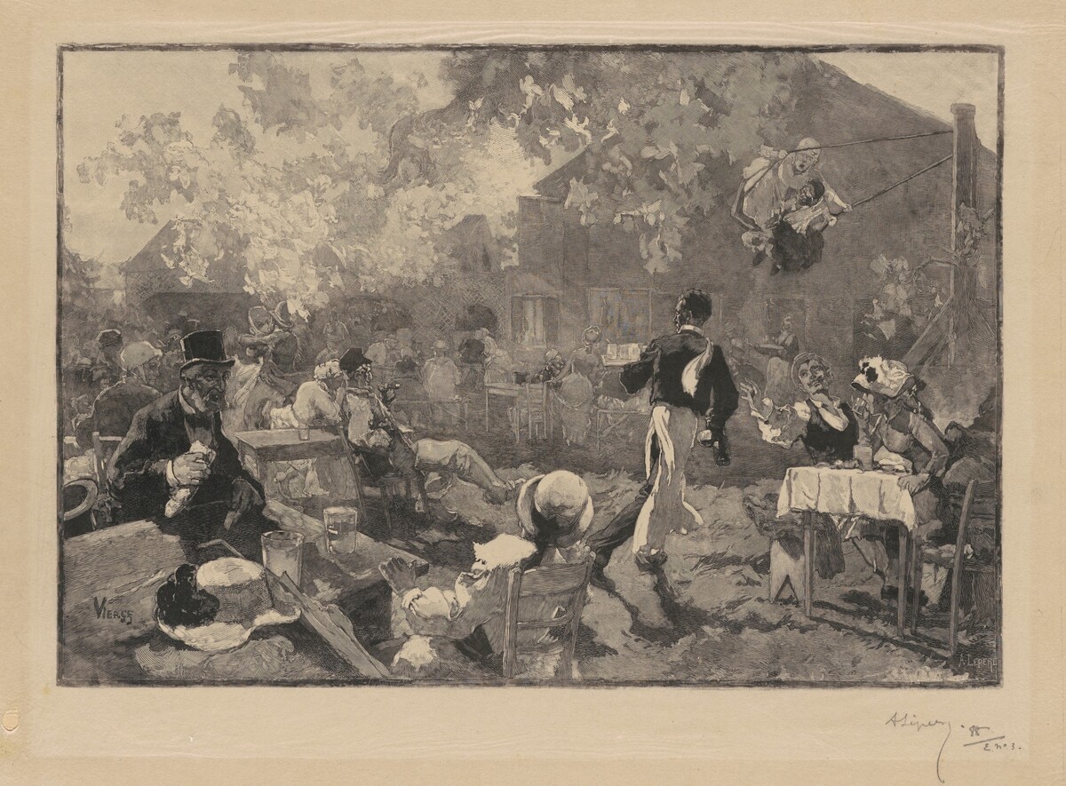 Au coq du brûyeres by Auguste Lepère, after Daniel Vierge