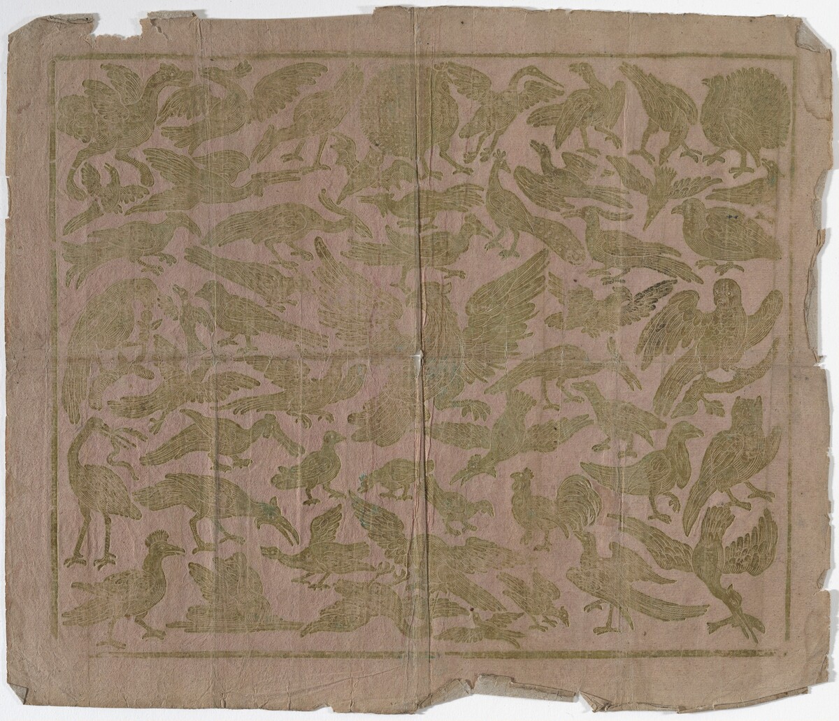 Endpaper with Birds by German 18th Century