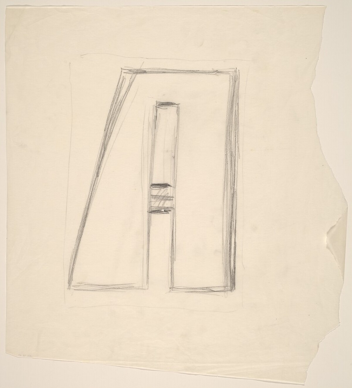 Sketch for "Building - Blocks for a Doorway" (A) by Vito Acconci