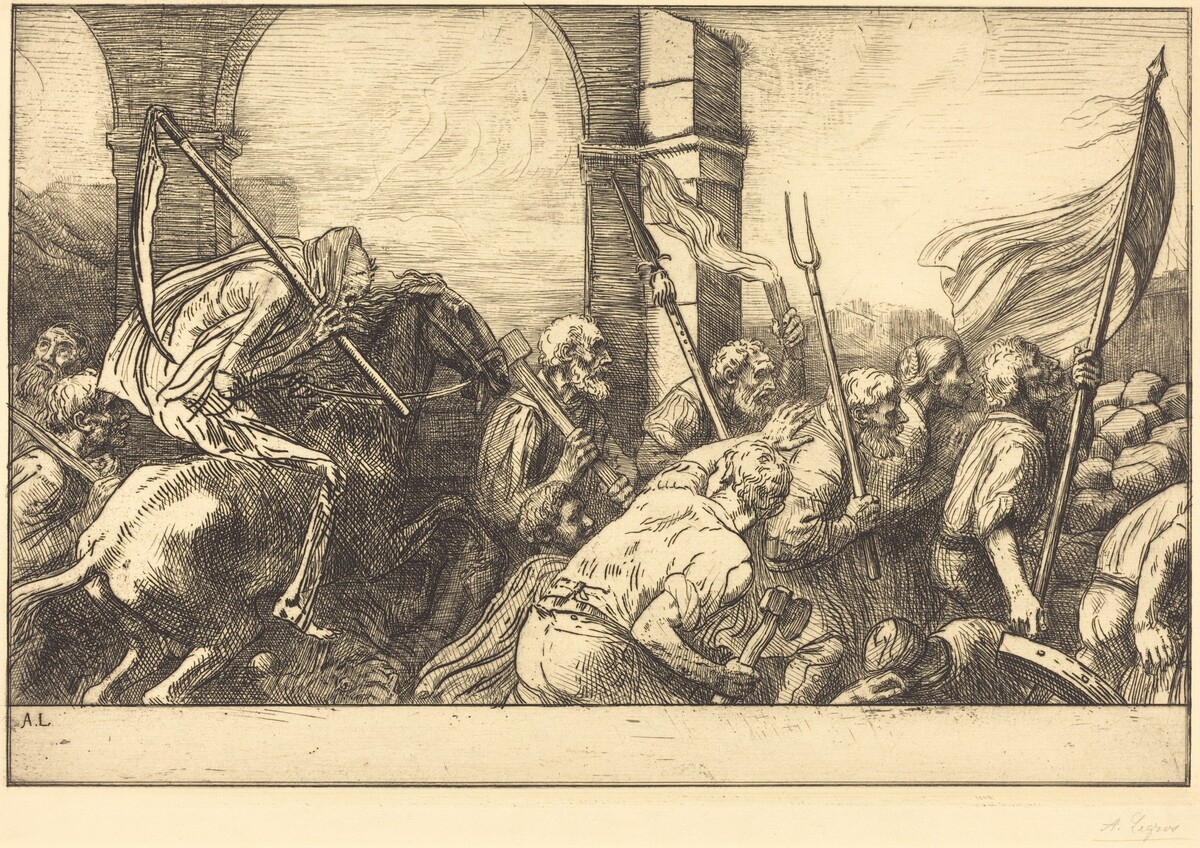 The Triumph of Death: Departure (Le triomphe de la mort: Le depart) by Alphonse Legros