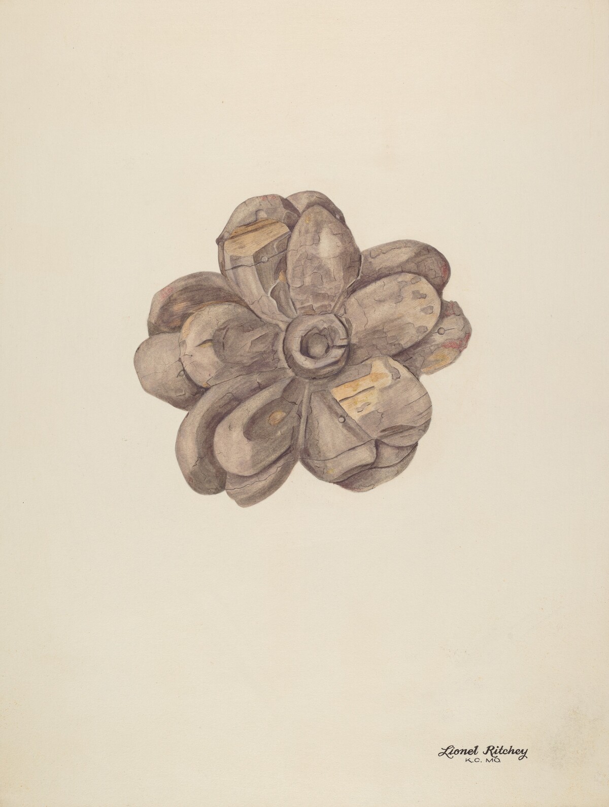 Wood Carving - Flower by Lionel Ritchey