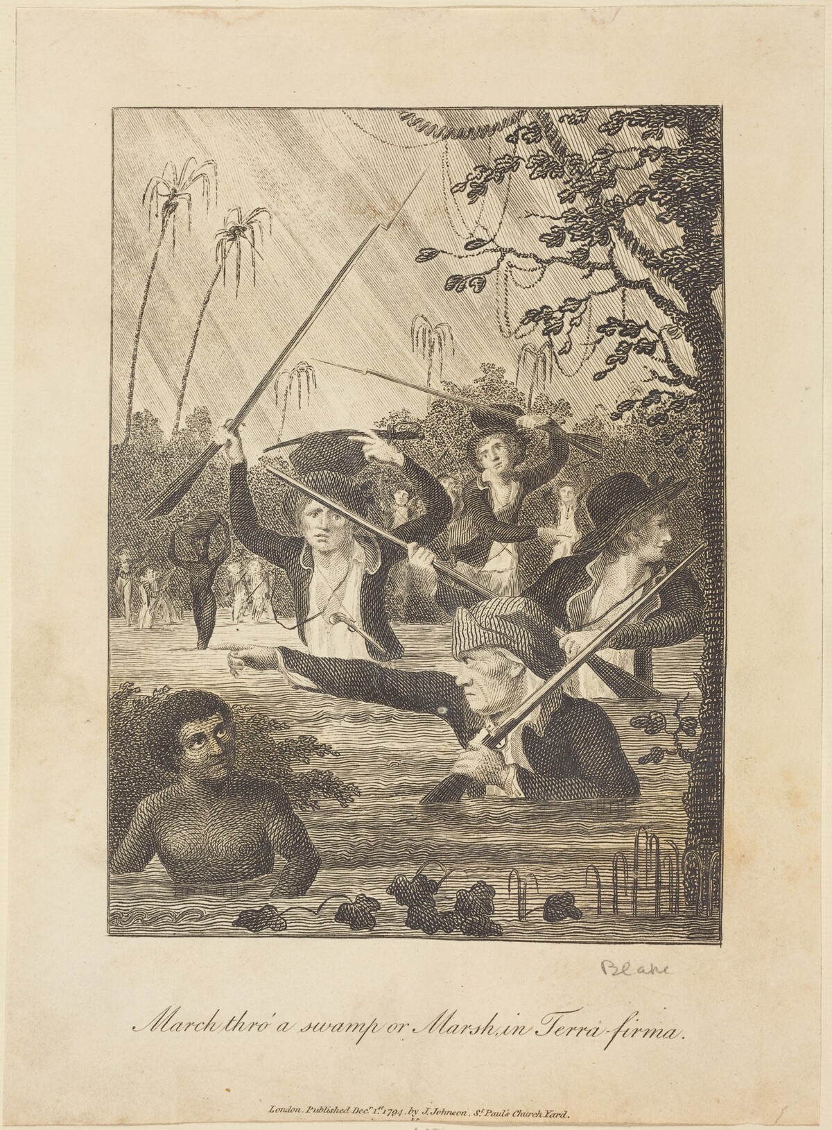 March thro' a swamp or Marsh in Terra-firma by William Blake after John Gabriel Stedman