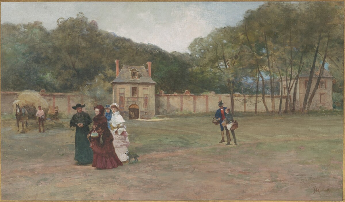 Promenade near a French Country Estate by Ferdinand Heilbuth