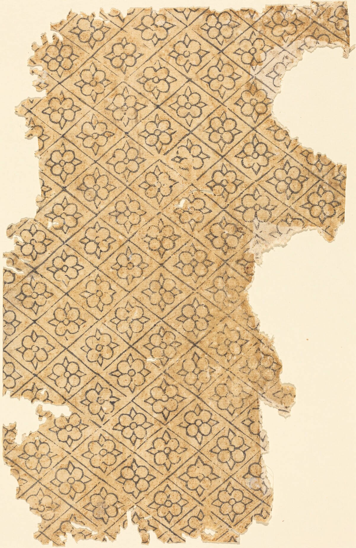 Sheet with Flower and Diamond Pattern by German 16th Century
