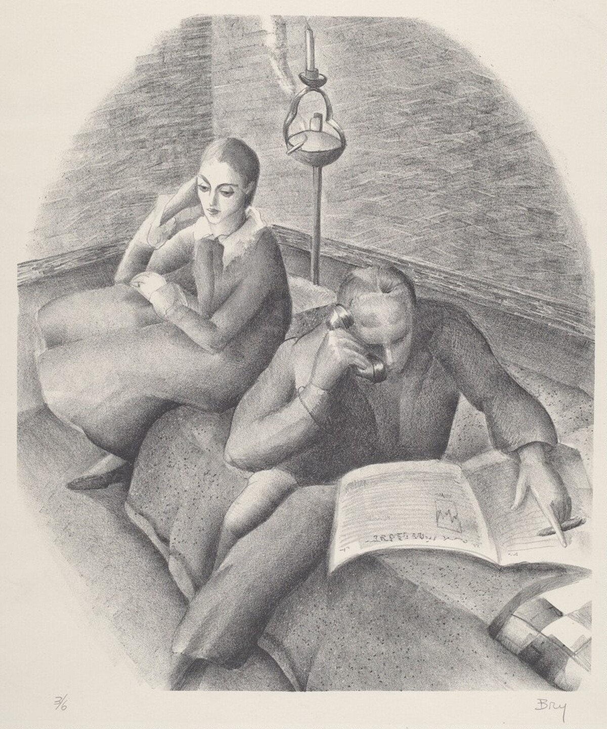 Untitled (Couple on a Couch) by Edith Bry