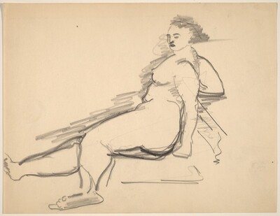 Reclining Nude, Right Arm Supporting Torso