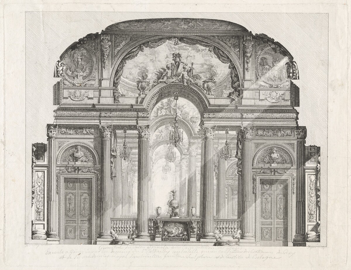 Cross Section of the Salon of the Palazzo Spinola, Genoa by Louis-Jean Desprez, after Charles de Wailly