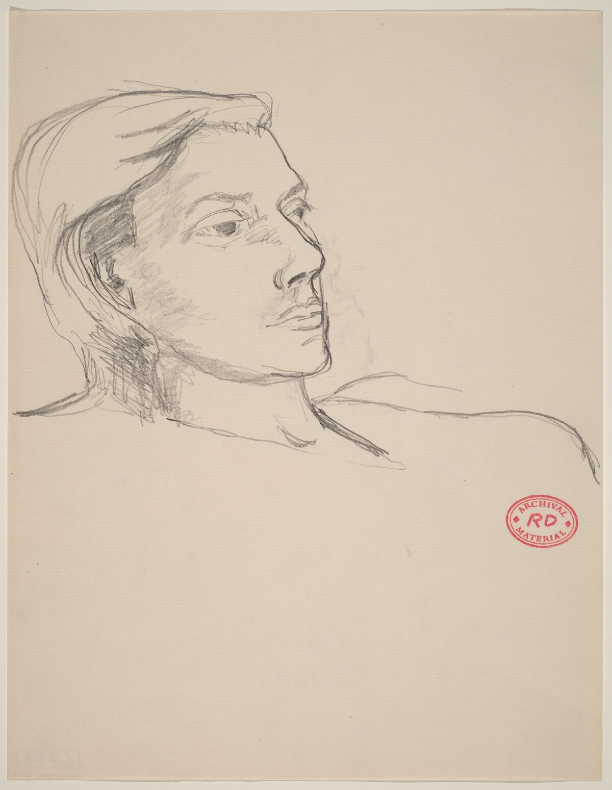 Untitled [figure tilting her head back slightly] by Richard Diebenkorn