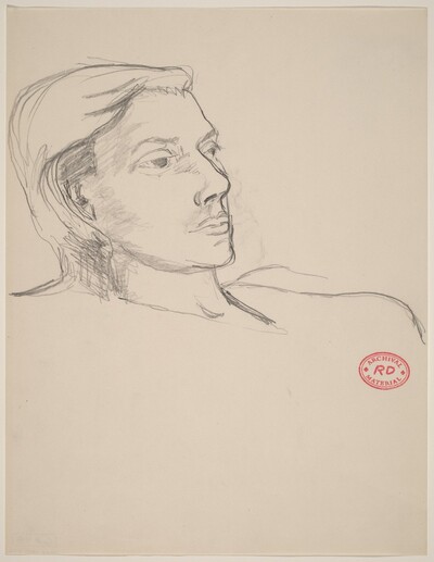 Untitled [figure tilting her head back slightly]