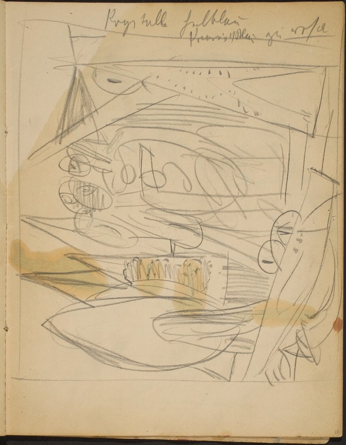 Skizze für Frühe Menschen, Notizen (Sketch for Early Men with Notation) [p. 11] by Max Beckmann