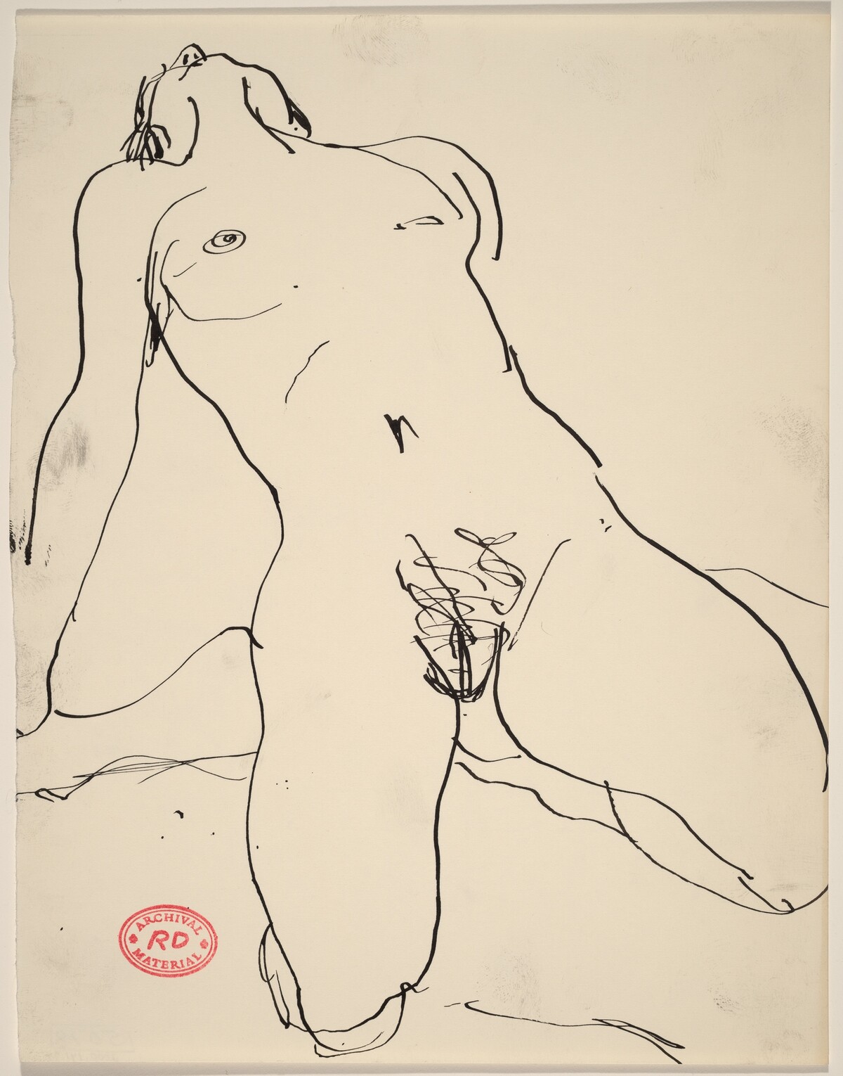 Untitled [kneeling female nude leaning back] by Richard Diebenkorn