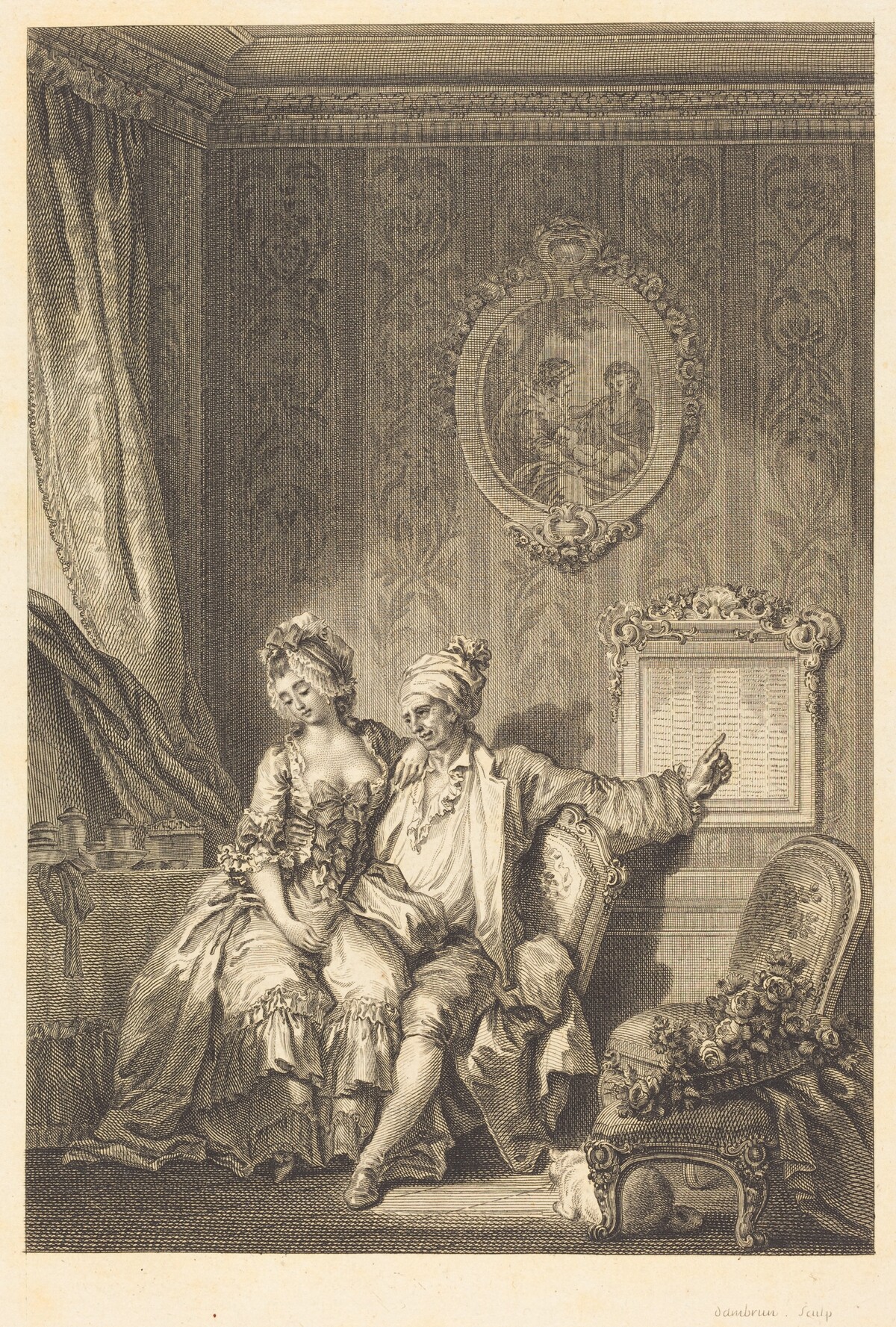 Le calendrier des viellards by Jean Dambrun after Jean-Honoré Fragonard