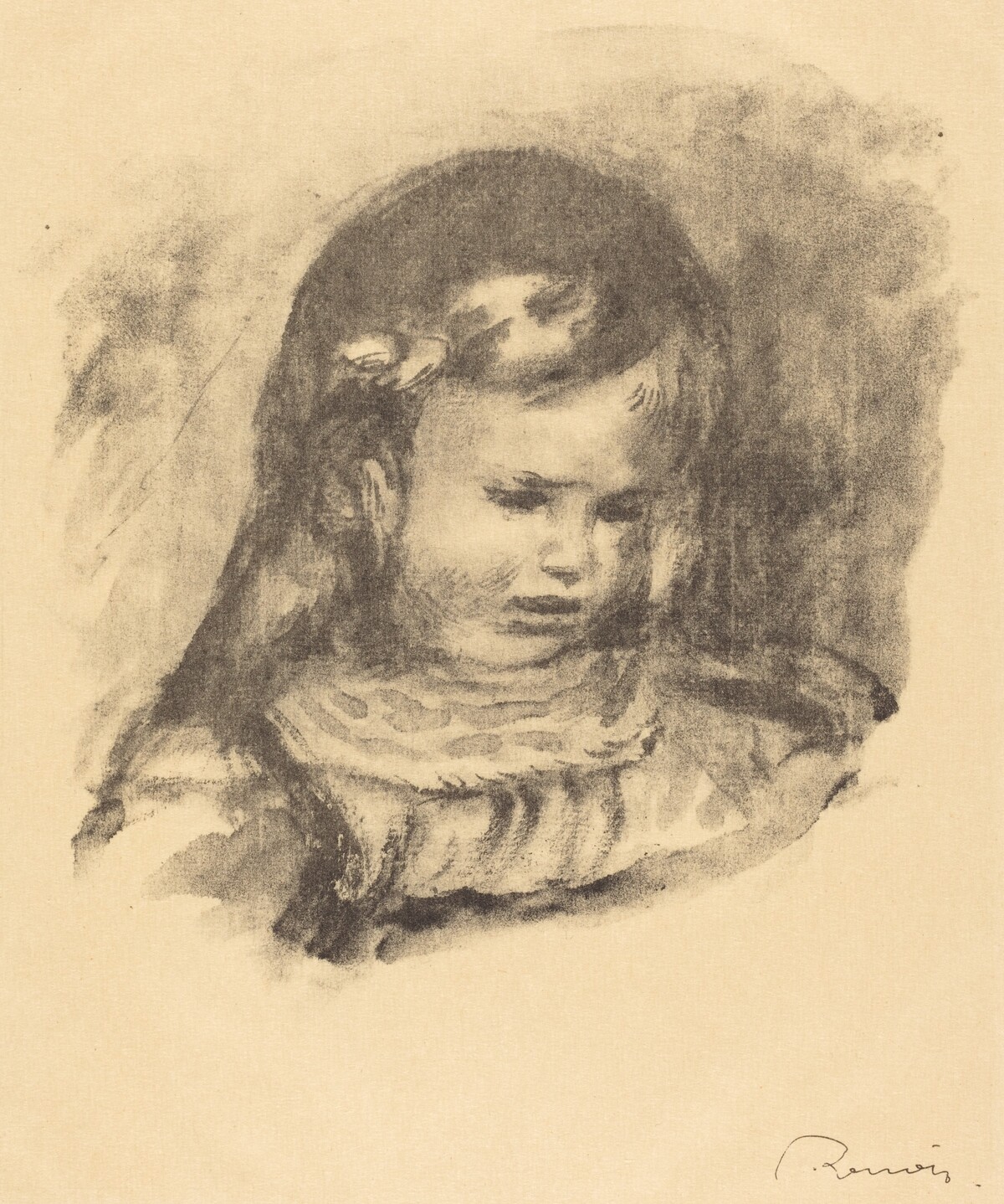 Claude Renoir, head lowered (Claude Renoir, la tete baissee) by Auguste Renoir