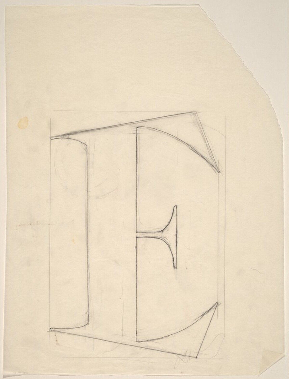 Sketch for "Building - Blocks for a Doorway" (E) by Vito Acconci