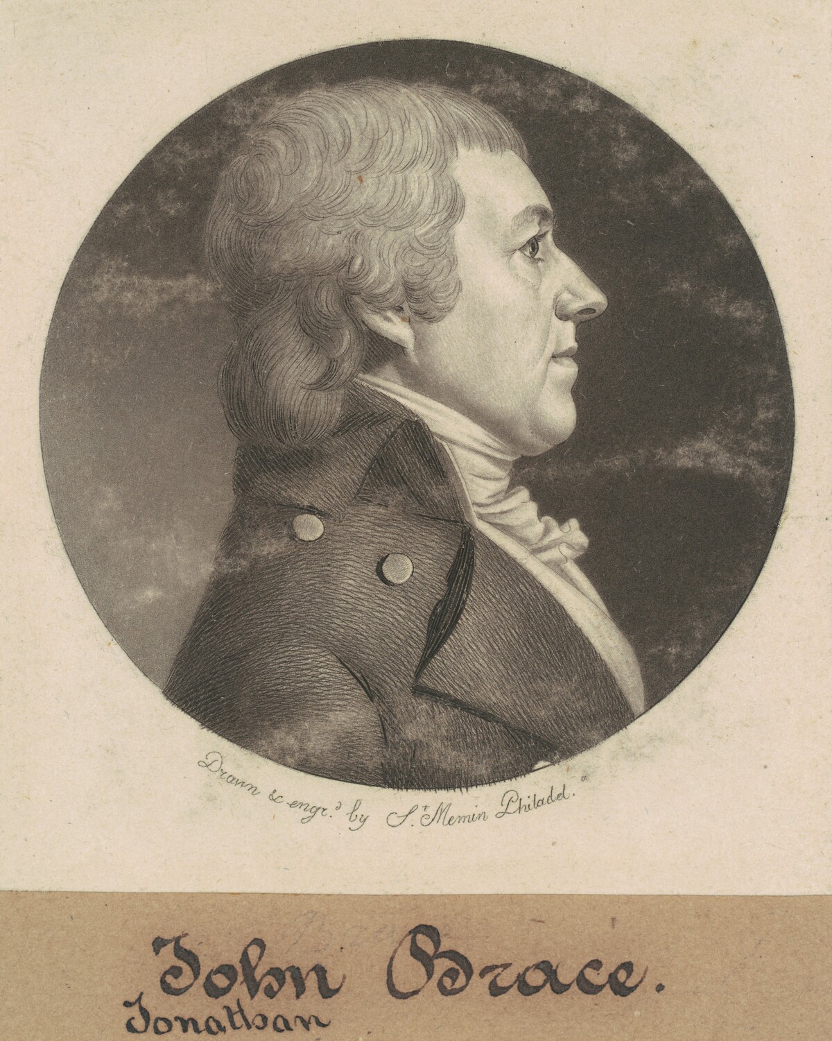 Jonathan Brace, Jr. by Charles B. J. Févret de Saint-Mémin