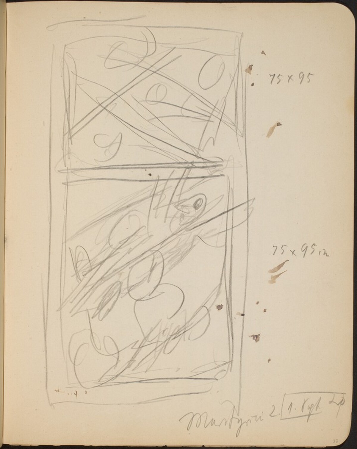 Hochrechteckige bezeichnete Skizze (Sketch with Inscription) [p. 33] by Max Beckmann
