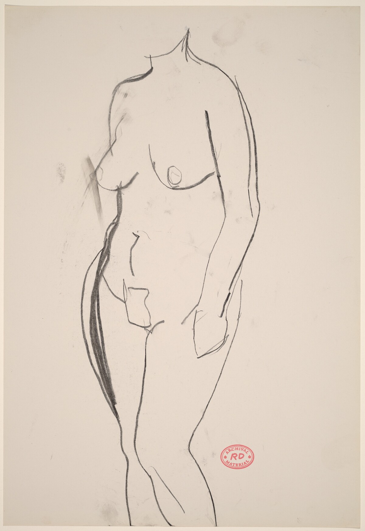 Untitled [standing female nude turning left] by Richard Diebenkorn