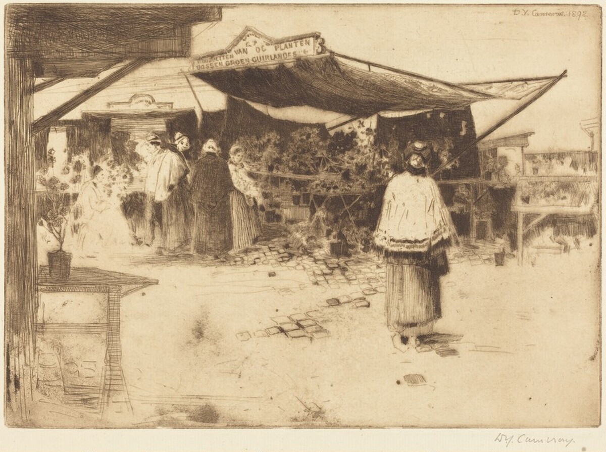 The Flower Market by David Young Cameron