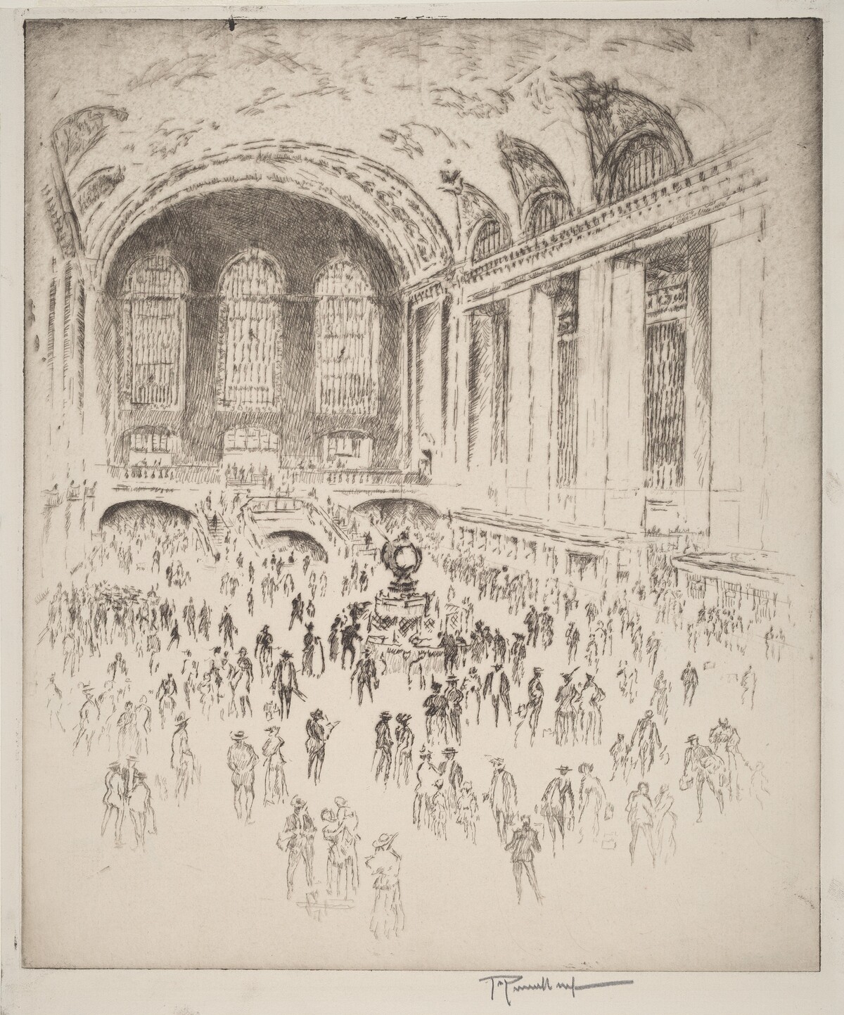 Concourse, Grand Central, New York by Joseph Pennell